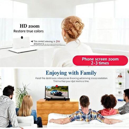 10"/12"/14"/16" Mobile Phone Magnifier Projector Screen, 2026 Upgrade Screen Magnifier for Cell Phone, Foldable Pull-Out 3D HD Screen Magnifier for All Smartphones (Black,12in) in Saudi Arabia