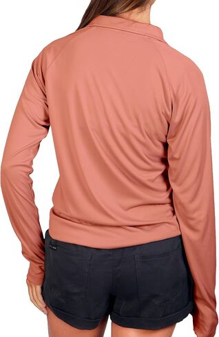 Reel Life UV Long Sleeve – Jax Beach Half Zip Womens Long Sleeve Shirts, Lightweight Quick-Dry UPF 50+ Sun Protection Shirt with Performance UV Sleeves & Athletic Half Zip Pullover Women Powder Blue in Saudi Arabia
