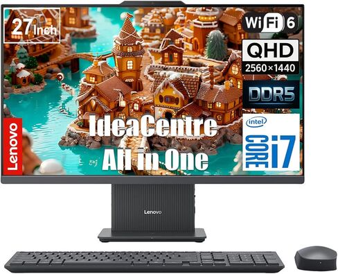 كمبيوتر مكتبي Lenovo IdeaCentre 27 بوصة الكل في واحد، شاشة لمس QHD (معدل تحديث 110 هرتز)، معالج Intel Core i7 13620H 10 النواة، ذاكرة الوصول العشوائي DDR5 سعة 32 جيجابايت، 1 تيرابايت PCIe SSD، لوحة مفاتيح وماوس، WiFi 6، RJ45، Windows 11 in Kuwait