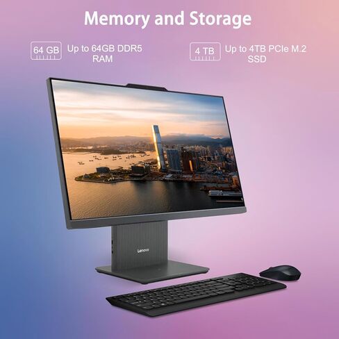 كمبيوتر مكتبي Lenovo IdeaCentre 27 بوصة الكل في واحد، شاشة لمس QHD (معدل تحديث 110 هرتز)، معالج Intel Core i7 13620H 10 النواة، ذاكرة الوصول العشوائي DDR5 سعة 32 جيجابايت، 1 تيرابايت PCIe SSD، لوحة مفاتيح وماوس، WiFi 6، RJ45، Windows 11 in Kuwait