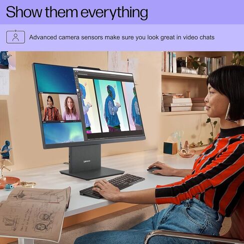 كمبيوتر مكتبي Lenovo IdeaCentre 27 بوصة الكل في واحد، شاشة لمس QHD (معدل تحديث 110 هرتز)، معالج Intel Core i7 13620H 10 النواة، ذاكرة الوصول العشوائي DDR5 سعة 32 جيجابايت، 1 تيرابايت PCIe SSD، لوحة مفاتيح وماوس، WiFi 6، RJ45، Windows 11 in Kuwait
