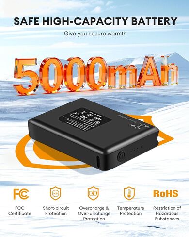 Heated Gloves for Men Women, Electric Heating Ski Gloves with 5000mAh Rechargeable Battery Pack, Waterproof Touchscreen for Skiing, Motorcycle, Hunting in Saudi Arabia