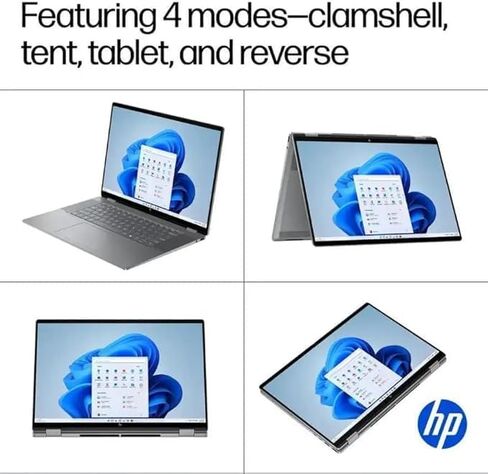 HP OmniBook X Flip 2-in-1 16" WUXGA Touchscreen Laptop | AMD Ryzen 5 220 |AMD Radeon 740M| Copilot |Backlit| 8GB RAM DDR5 | 512GB SSD |Meteor Silver |Windows 11 Home |Bundle with Stylus Pen in Saudi Arabia