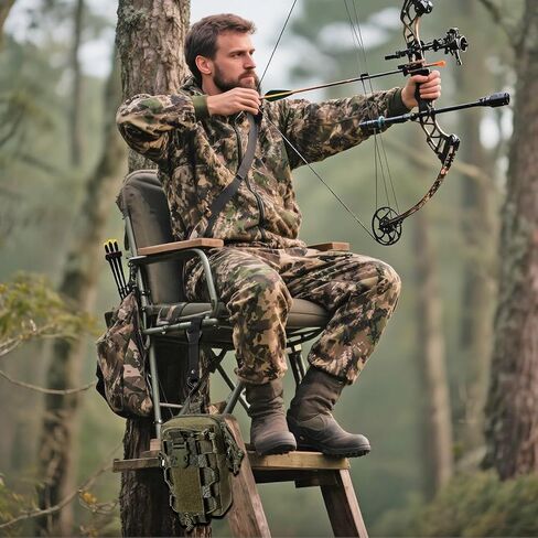 4 Pack Treestand Strap Hooks Heavy Duty Hanging Hooks for Treestand Platform Saddle, Hunting Treestands Strap Gear Hangers, Easy Installation Metal Tree Stand Seat Hangers Accessory in Saudi Arabia