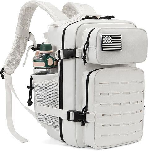 حقائب ظهر تكتيكية عسكرية من QT & QY للرجال حقيبة ظهر مولي Daypack 35L/45L كبيرة لمدة 3 أيام حقيبة ظهر للتنزه مع حامل زجاجة in Kuwait