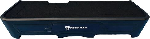 Rockville REC151 Dual 10" Sealed Subwoofer Enclosure Box, Heavy Duty MDF, Vinyl Wrap, Plush Carpet, Plexiglass Logo, Poly-Fil, for 2019-2024 GMC/Chevy Crew Cab in Saudi Arabia
