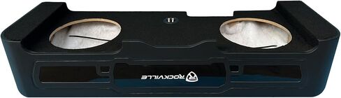 Rockville REC151 Dual 10" Sealed Subwoofer Enclosure Box, Heavy Duty MDF, Vinyl Wrap, Plush Carpet, Plexiglass Logo, Poly-Fil, for 2019-2024 GMC/Chevy Crew Cab in Saudi Arabia