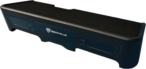 Rockville REC151 Dual 10" Sealed Subwoofer Enclosure Box, Heavy Duty MDF, Vinyl Wrap, Plush Carpet, Plexiglass Logo, Poly-Fil, for 2019-2024 GMC/Chevy Crew Cab in Saudi Arabia