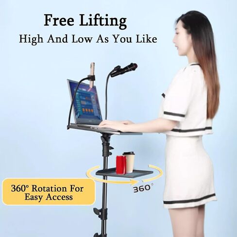 Laptop Floor Stand,Adjustable Aluminum Alloy Workbench,Floor-Standing Tripod,Suitable for Home Outdoor and Office in Saudi Arabia