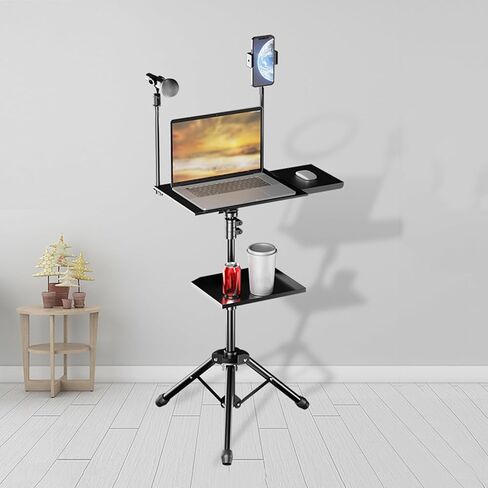 Laptop Floor Stand,Adjustable Aluminum Alloy Workbench,Floor-Standing Tripod,Suitable for Home Outdoor and Office in Saudi Arabia