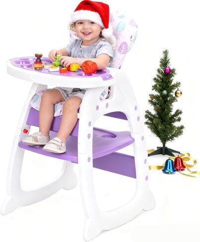 Baby High Chair,3 in 1 High Chairs for Babies and Toddlers, Convertible Toddler Highchair, Adjustable Infant Feeding Chair for Boy & Girl, Easy Clean Baby Eating Chair for 6 Months and Up in Saudi Arabia