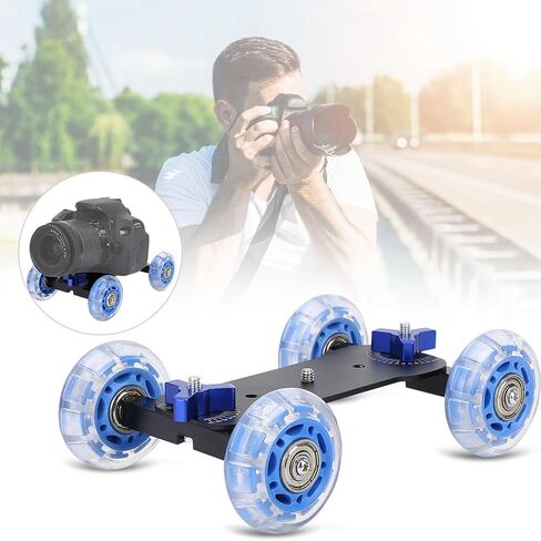 Tyenaza Mini Desktop 10KG Load Rail Roller Track Slider Dolly Skater Car, for DSLR Camera Camcorder in Saudi Arabia