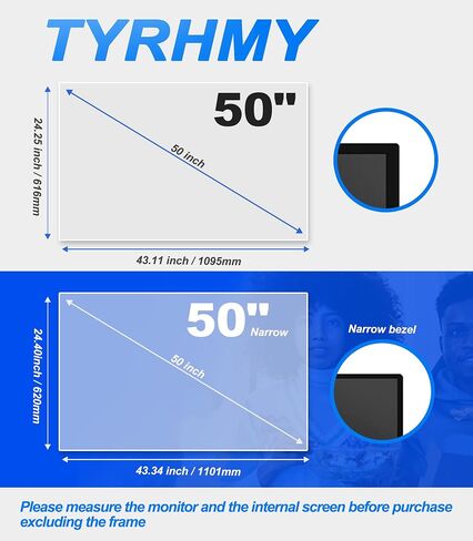 Anti Glare TV Screen Protector for 50 Inches LCD, LED etc, Out Blue Light, Anti UV Relieve Eye Strain, New Upgrade Frosted Surface Anti Scratch, No Bubbles,50 Inch in Saudi Arabia