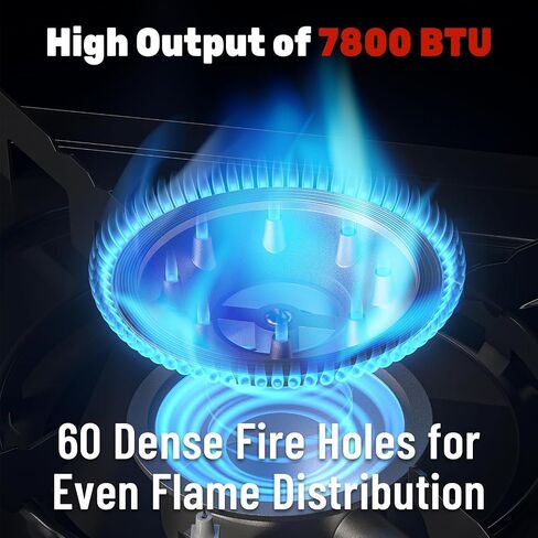 7800 BTU Dual Fuel Camp Stove, Butane or Propane Portable Stove for Camping, Lightweight Portable Camping Stove, Propane Adapter Hose and Carrying Case Included in Saudi Arabia