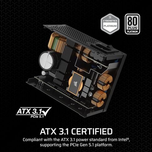 CORSAIR SF1000 (2024) Fully Modular Low Noise 80 Plus Platinum ATX Power Supply – 3.0 Compliant – PCIe 5.0 Ready – SFX-to-ATX Bracket Included – Black (Renewed) in Saudi Arabia