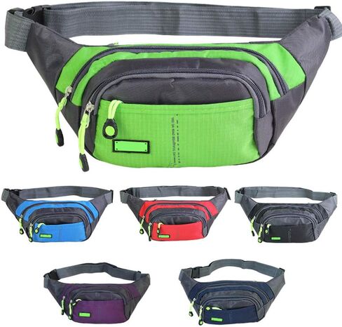 Lightweight Sports Waist Pack Bag with Zipper Pockets, Suitable for Phone, Wallet, Ideal for Men and Women for Hiking, Running in Saudi Arabia