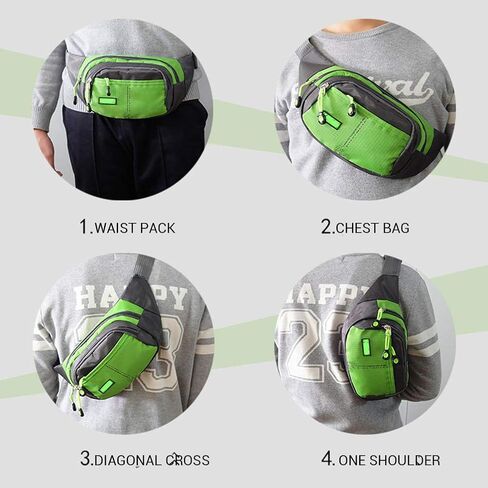 Lightweight Sports Waist Pack Bag with Zipper Pockets, Suitable for Phone, Wallet, Ideal for Men and Women for Hiking, Running in Saudi Arabia