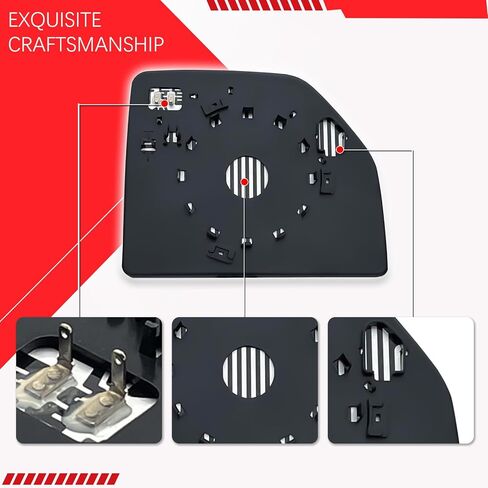 زجاج مرآة سفلي ساخن على الجانب الأيمن للراكب متوافق مع Ford F150 2015-2020، Ford F250 F350 2017-2020 مرايا محدبة ساخنة مع حامل أسود in Kuwait