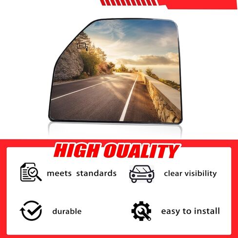 زجاج مرآة سفلي ساخن على الجانب الأيمن للراكب متوافق مع Ford F150 2015-2020، Ford F250 F350 2017-2020 مرايا محدبة ساخنة مع حامل أسود in Kuwait