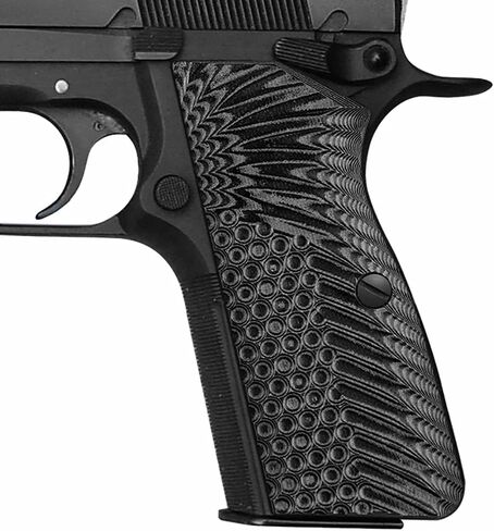 استبدال مقابض اليد الرائعة G10 من أجل Browning Hi Power وTisas Regent BR9، تتضمن براغي سوداء، نسيج فريد عدواني، رفيع 1/4 بوصة in Kuwait