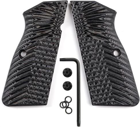 استبدال مقابض اليد الرائعة G10 من أجل Browning Hi Power وTisas Regent BR9، تتضمن براغي سوداء، نسيج فريد عدواني، رفيع 1/4 بوصة in Kuwait