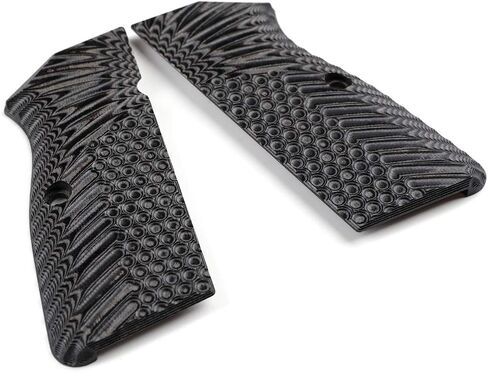 استبدال مقابض اليد الرائعة G10 من أجل Browning Hi Power وTisas Regent BR9، تتضمن براغي سوداء، نسيج فريد عدواني، رفيع 1/4 بوصة in Kuwait