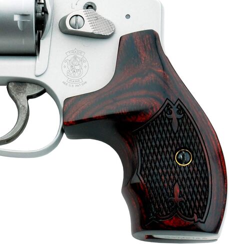 Altamont - مقابض مسدس مستديرة S&W J - حذاء طويل - مقابض مسدس من الخشب الحقيقي تناسب إطار سميث آند ويسون J بعقب مستدير .38 مسدسات خاصة و9 مم - صنع في الولايات المتحدة الأمريكية in Kuwait