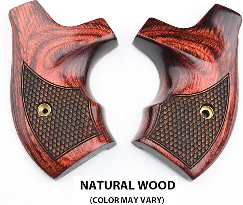 Altamont - مقابض مسدس مستديرة S&W J - حذاء طويل - مقابض مسدس من الخشب الحقيقي تناسب إطار سميث آند ويسون J بعقب مستدير .38 مسدسات خاصة و9 مم - صنع في الولايات المتحدة الأمريكية in Kuwait