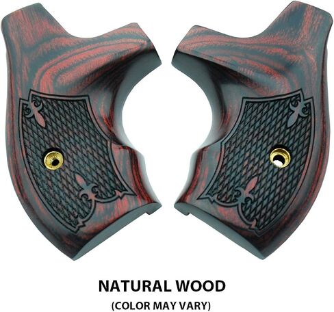 Altamont - مقابض مسدس مستديرة S&W J - حذاء طويل - مقابض مسدس من الخشب الحقيقي تناسب إطار سميث آند ويسون J بعقب مستدير .38 مسدسات خاصة و9 مم - صنع في الولايات المتحدة الأمريكية in Kuwait