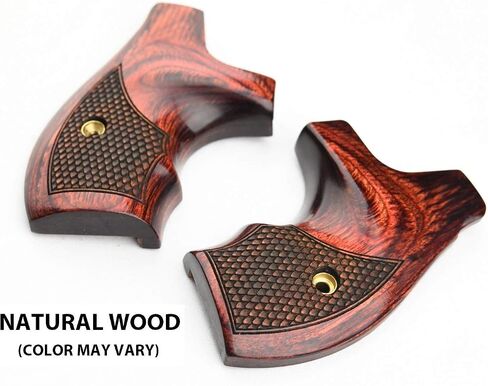 Altamont - مقابض مسدس مستديرة S&W J - حذاء طويل - مقابض مسدس من الخشب الحقيقي تناسب إطار سميث آند ويسون J بعقب مستدير .38 مسدسات خاصة و9 مم - صنع في الولايات المتحدة الأمريكية in Kuwait