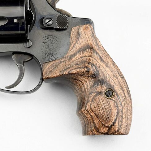 Altamont - مقابض مسدس مستديرة S&W J - حذاء طويل - مقابض مسدس من الخشب الحقيقي تناسب إطار سميث آند ويسون J بعقب مستدير .38 مسدسات خاصة و9 مم - صنع في الولايات المتحدة الأمريكية in Kuwait