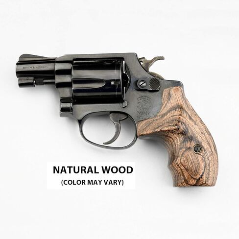 Altamont - مقابض مسدس مستديرة S&W J - حذاء طويل - مقابض مسدس من الخشب الحقيقي تناسب إطار سميث آند ويسون J بعقب مستدير .38 مسدسات خاصة و9 مم - صنع في الولايات المتحدة الأمريكية in Kuwait