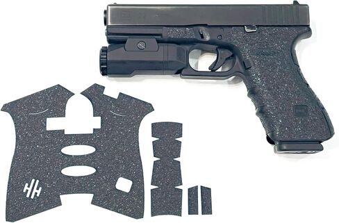 شريط قبضة المسدس Handleitgrips متوافق مع Glock 17، 22، 34، 35 Gen 3 - شريط قبضة المسدس من سلسلة Black Edge، قطع غيار وإكسسوارات المسدس، صنع في الولايات المتحدة الأمريكية in Saudi Arabia