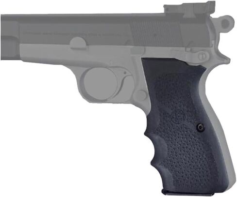 Hogue Browning Hi-Power Rubber Pistol Grip Set with Finger Grooves, Black - 09000 in Saudi Arabia