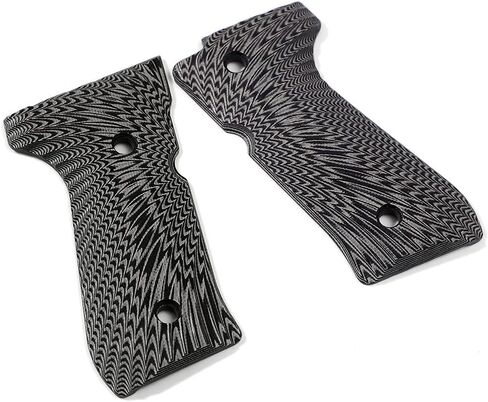 Cool Hand G10 Grips for Beretta 92/96 Full Size, 92 FS, m9, 92a1, 96a1, 92 INOX, Black Gun Grips Screws Set Included, Sunburst Texture, 1/4" Thin in Kuwait