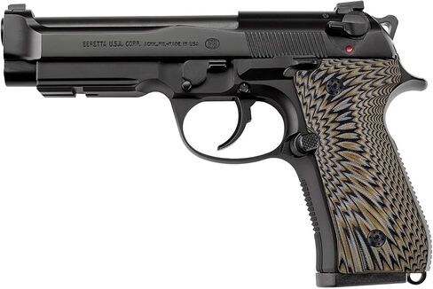 مقابض يد رائعة G10 لبيريتا 92/96 بالحجم الكامل، 92 FS، m9، 92a1، 96a1، 92 INOX، مجموعة براغي مقابض مسدس سوداء متضمنة، نسيج Sunburst، رفيع 1/4 بوصة in Kuwait