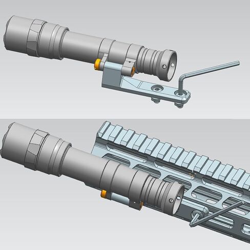 Mlok Inline Scout Pro Mount، لسلسلة M340 وM640 حامل ضوء السلاح من الألومنيوم (أسود) in Kuwait