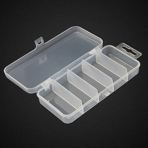 2PCS 5x2.4x1Inch Small Clear Plastic Fishing Tackle Accessory Box Portable Fishing Lure Bait Hooks Storage Box Case Container Jewelry Making Findings Organizer Box in Saudi Arabia