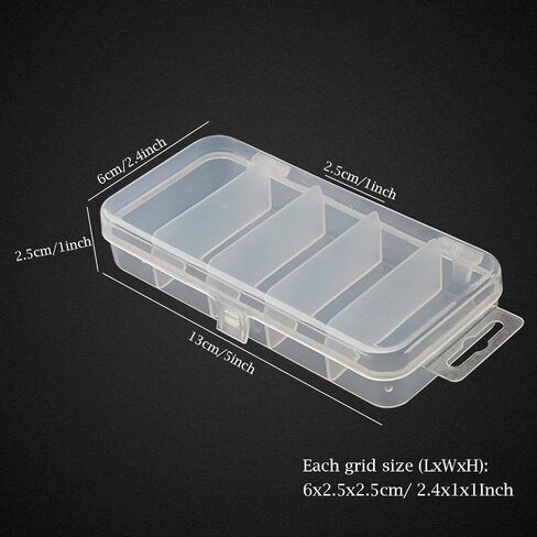 2PCS 5x2.4x1Inch Small Clear Plastic Fishing Tackle Accessory Box Portable Fishing Lure Bait Hooks Storage Box Case Container Jewelry Making Findings Organizer Box in Saudi Arabia
