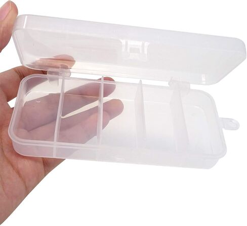 2PCS 5x2.4x1Inch Small Clear Plastic Fishing Tackle Accessory Box Portable Fishing Lure Bait Hooks Storage Box Case Container Jewelry Making Findings Organizer Box in Saudi Arabia