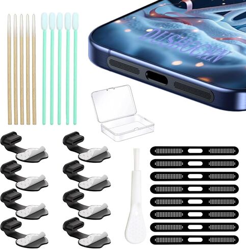 Type-C Anti Loss dust Plug USB C Dust Plug, Port Cover, Built-in Precision dust net Phone Accessories for iPhone 17 Max (8 Pcs) (USB C-17(Black) Max) in Saudi Arabia
