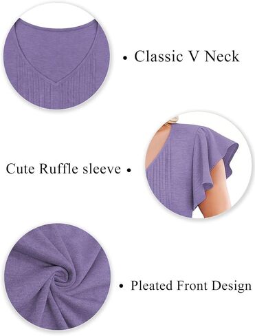 Womens Summer Tops 2025 Short Cap Sleeve Y2K Shirts Workout V Neck Tunics Trendy Basic Casual Business Women Blouse in Saudi Arabia