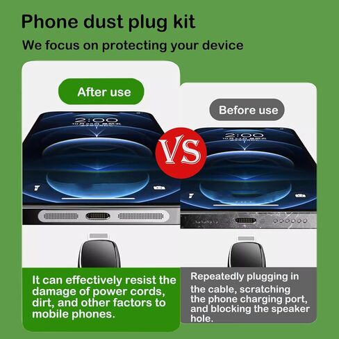 Type-C Anti Loss dust Plug USB C Dust Plug, Port Cover, Built-in Precision dust net Phone Accessories for iPhone 17 Max (8 Pcs) (USB C-17(Black) Max) in Saudi Arabia