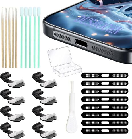 Type-C Anti Loss dust Plug USB C Dust Plug, Port Cover, Built-in Precision dust net Phone Accessories for iPhone 17 Max (8 Pcs) (USB C-17(Black) Max) in Saudi Arabia