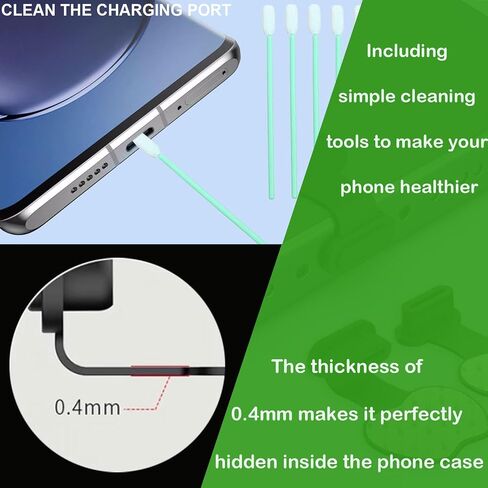 Type-C Anti Loss dust Plug USB C Dust Plug, Port Cover, Built-in Precision dust net Phone Accessories for iPhone 17 Max (8 Pcs) (USB C-17(Black) Max) in Saudi Arabia