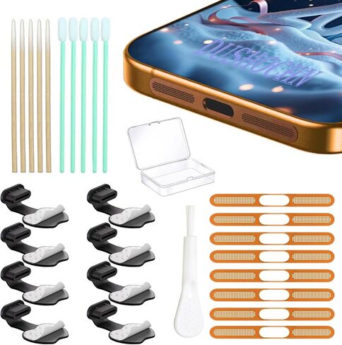 Type-C Anti Loss dust Plug USB C Dust Plug, Port Cover, Built-in Precision dust net Phone Accessories for iPhone 17 Max (8 Pcs) (USB C-17(Black) Max) in Saudi Arabia