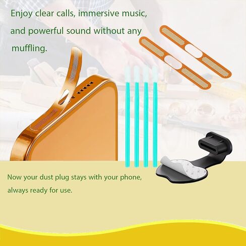 Type-C Anti Loss dust Plug USB C Dust Plug, Port Cover, Built-in Precision dust net Phone Accessories for iPhone 17 Max (8 Pcs) (USB C-17(Black) Max) in Saudi Arabia