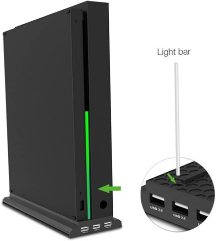 HOMSFOU 3pcs Game Console Cooling Fan Stand Triple USB Hub for One Vertical Bracket Design for Enhanced Airflow and Data Transfer for Gamers and Console Enthusiasts in Saudi Arabia