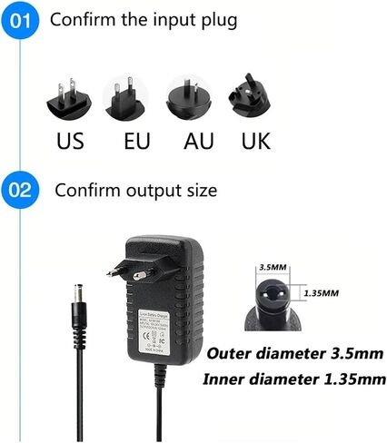 3.6 فولت 0.5A تيار مستمر محول التيار الكهربائي DC3.5 * 1.35 مللي متر (3.6V_EU Plug_DC 3.5X1.35 مللي متر) in Saudi Arabia