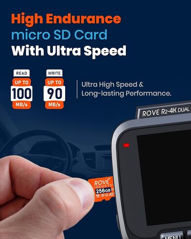 ROVE Industrial 256GB Micro SD Card with USB 3.0 Type C Card Reader, High Endurance microSDXC Memory Card 100MB/s Read Speed, C10, U3, V30, 4K, A2 for Dash Cam, Android Smart Phones, Tablets, Games in Saudi Arabia